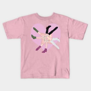 Eras Tour Glitter Boots heart pink Kids T-Shirt